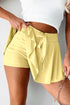 Solid Casual Drawstring Elastic Waistband Lined Tennis Skort