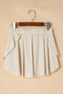 Solid Casual Drawstring Elastic Waistband Lined Tennis Skort