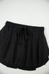 Solid Casual Drawstring Elastic Waistband Lined Tennis Skort