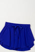 Solid Casual Drawstring Elastic Waistband Lined Tennis Skort