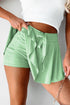 Solid Casual Drawstring Elastic Waistband Lined Tennis Skort