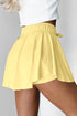 Solid Casual Drawstring Elastic Waistband Lined Tennis Skort
