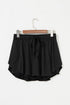 Solid Casual Drawstring Elastic Waistband Lined Tennis Skort