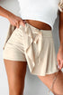 Solid Casual Drawstring Elastic Waistband Lined Tennis Skort