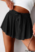 Solid Casual Drawstring Elastic Waistband Lined Tennis Skort