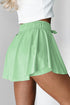 Solid Casual Drawstring Elastic Waistband Lined Tennis Skort