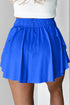 Solid Casual Drawstring Elastic Waistband Lined Tennis Skort