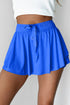 Solid Casual Drawstring Elastic Waistband Lined Tennis Skort
