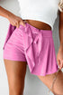 Solid Casual Drawstring Elastic Waistband Lined Tennis Skort