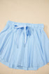 Solid Casual Drawstring Elastic Waistband Lined Tennis Skort