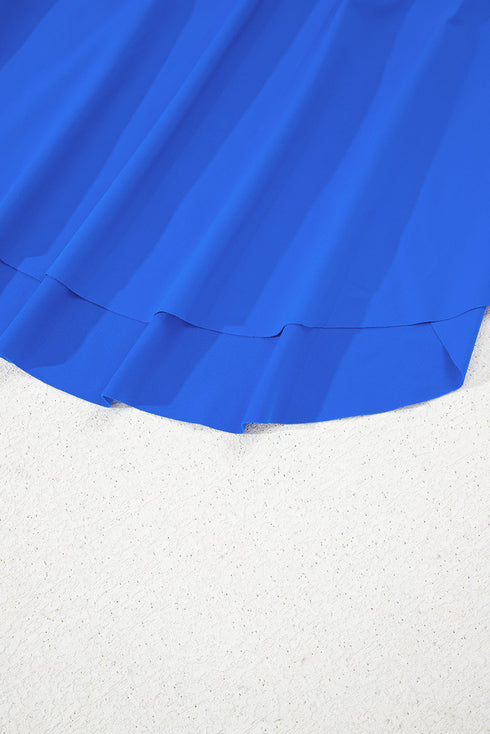 Solid Casual Drawstring Elastic Waistband Lined Tennis Skort