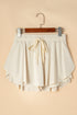 Solid Casual Drawstring Elastic Waistband Lined Tennis Skort