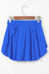 Solid Casual Drawstring Elastic Waistband Lined Tennis Skort
