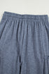 Solid Casual Frilled Drawstring Elastic Waist Wide Leg Pants