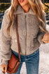 Solid Casual Fuzzy Fleece Zip Front Jacket