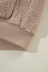 Solid Casual Fuzzy Fleece Zip Front Jacket