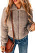 Solid Casual Fuzzy Fleece Zip Front Jacket