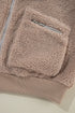 Solid Casual Fuzzy Fleece Zip Front Jacket