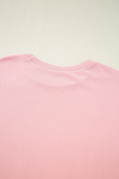 Solid Casual Half Sleeve Cargo Wide Leg Pant Set