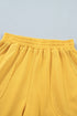 Solid Casual Loose Polo Tee Elastic Waist Short Sets