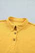 Solid Casual Loose Polo Tee Elastic Waist Short Sets