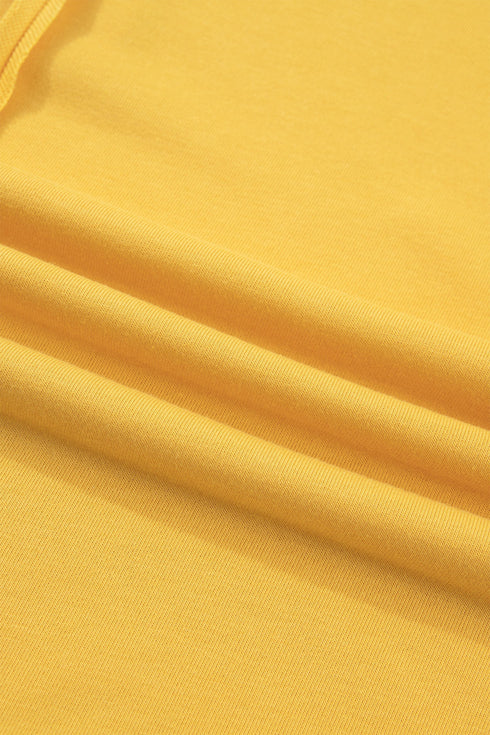 Solid Casual Loose Polo Tee Elastic Waist Short Sets