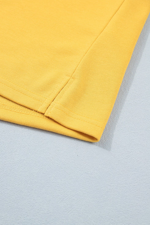 Solid Casual Loose Polo Tee Elastic Waist Short Sets