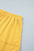 Solid Casual Loose Polo Tee Elastic Waist Short Sets