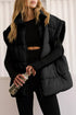 Solid Casual Oversized Stand Neck Puffer Vest