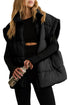 Solid Casual Oversized Stand Neck Puffer Vest