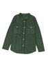 Solid Casual Relaxed Fit Flap Pocket Shirt Jacket