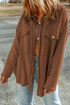 Solid Casual Relaxed Fit Flap Pocket Shirt Jacket
