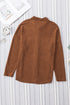 Solid Casual Relaxed Fit Flap Pocket Shirt Jacket