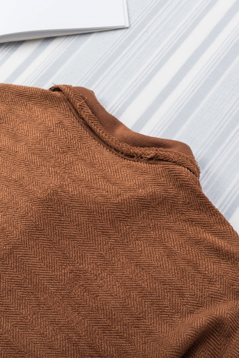 Solid Casual Relaxed Fit Flap Pocket Shirt Jacket