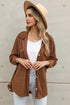 Solid Casual Relaxed Fit Flap Pocket Shirt Jacket