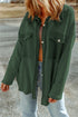 Solid Casual Relaxed Fit Flap Pocket Shirt Jacket