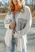 Solid Casual Relaxed Fit Flap Pocket Shirt Jacket