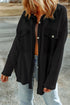 Solid Casual Relaxed Fit Flap Pocket Shirt Jacket