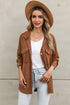 Solid Casual Relaxed Fit Flap Pocket Shirt Jacket