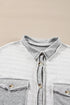 Solid Casual Relaxed Fit Flap Pocket Shirt Jacket