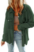 Solid Casual Relaxed Fit Flap Pocket Shirt Jacket