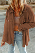 Solid Casual Relaxed Fit Flap Pocket Shirt Jacket