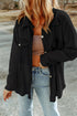 Solid Casual Relaxed Fit Flap Pocket Shirt Jacket