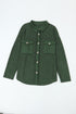 Solid Casual Relaxed Fit Flap Pocket Shirt Jacket