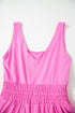 Solid Casual Sleeveless Loop Drawstring Cinched Waist Romper