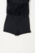 Solid Casual Sleeveless Loop Drawstring Cinched Waist Romper