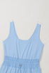 Solid Casual Sleeveless Loop Drawstring Cinched Waist Romper