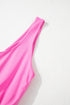 Solid Casual Sleeveless Loop Drawstring Cinched Waist Romper
