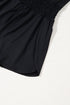 Solid Casual Sleeveless Loop Drawstring Cinched Waist Romper