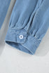 Solid Casual Washed Denim H Line Shirt Mini Dress